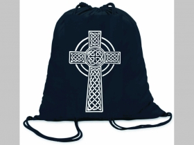 Gotický kríž ľahké sťahovacie vrecko ( batôžtek / vak ) s čiernou šnúrkou, 100% bavlna 100 g/m2, rozmery cca. 37 x 41 cm